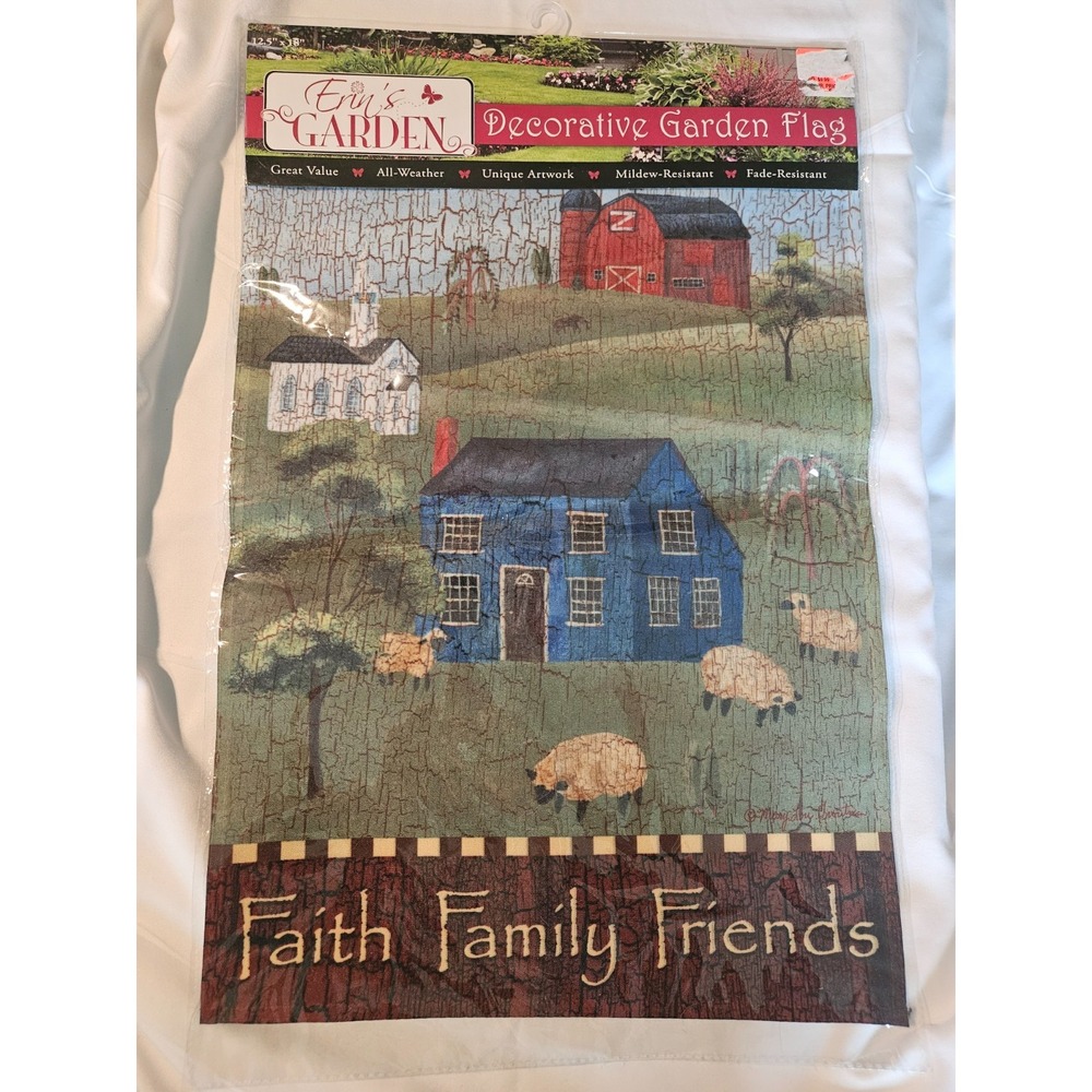 FAITH FAMILY and Friends 12.5" X 18" GARDEN FLAG Erin's Garden GFSS3